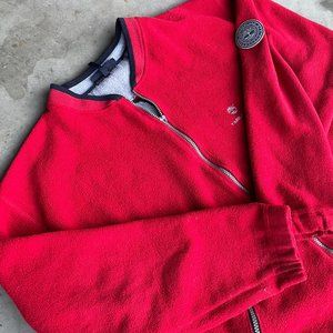Vintage / Oversized / Red Timberland Zip-Up Fleece